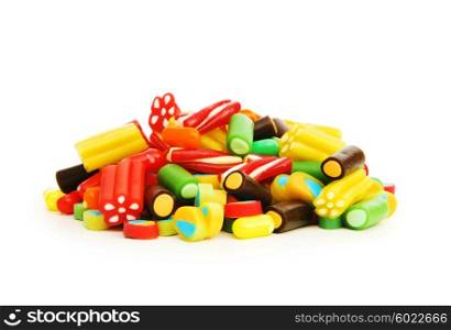 Colourful sweets isolated on the white background