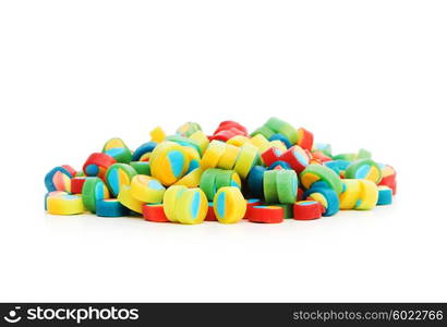 Colourful sweets isolated on the white background