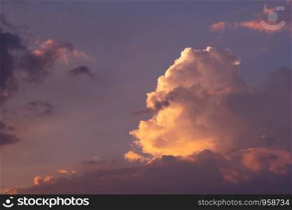 colourful twilight cloud with copy space