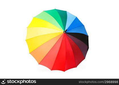 Colourful umbrella isolated on the white background