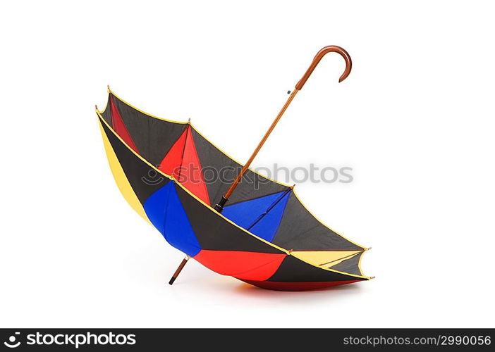 Colourful umbrella isolated on the white background