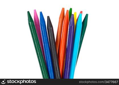 Colouring pencils a over white background