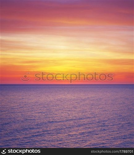 Colours of sea sunset. Seascape nature composition. Natural background.