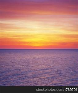 Colours of sea sunset. Seascape nature composition. Natural background.