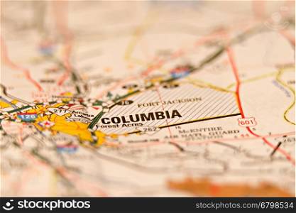 columbia south carolina usa area map