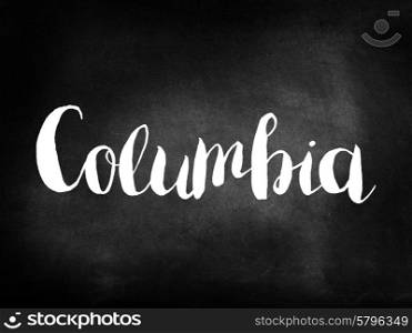 Columbia written on a blackboard