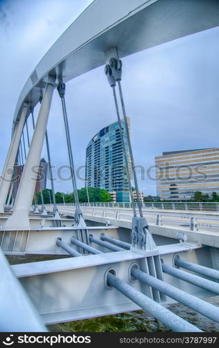 Columbus, Ohio skyline reflected in the Scioto River. Columbus is the capital of Ohio