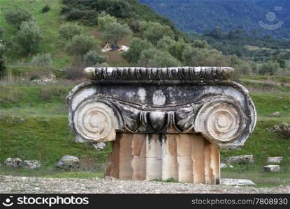 Column from Artemistemple in Sardis, Turkey
