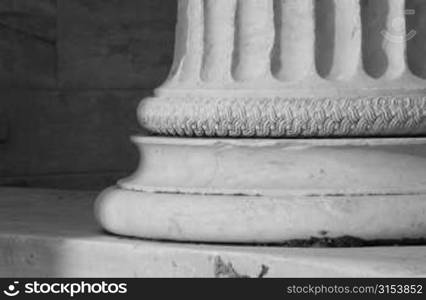 Column of an ancient historical building in Athens, Greece