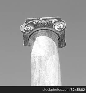 column temple and theatre in ephesus antalya turkey asia sky the ruins