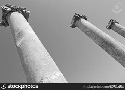 column temple and theatre in ephesus antalya turkey asia sky the ruins