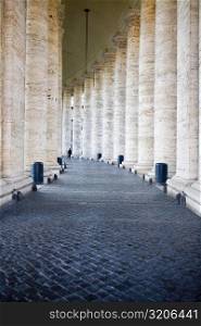 Columns along a corridor of a building, Rome, Italy