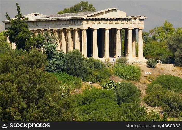 Columns in a temple, Temple of Hephaestus, Athens, Greece