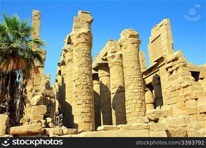 columns in famouse karnak temple - luxor