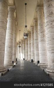 Columns in Hallway at Saint Peter&acute;s Square