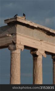 Columns of an ancient building in Athens, Greece