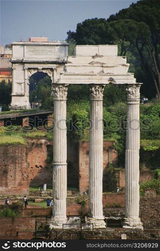 Columns of an old ruin, Roman Forum, Rome, Italy