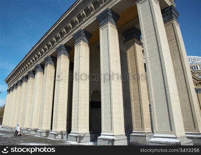 Columns of Novosibirsk opera theater, Siberia, october 2006