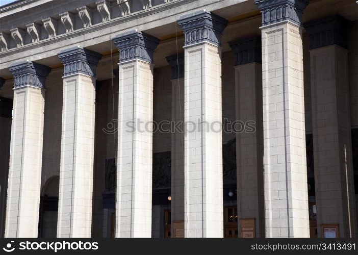 Columns of Novosibirsk opera theater, Siberia, october 2006