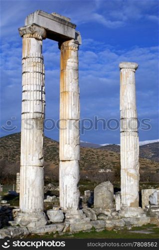 Columns of temple in Aphrodisias, Turkey