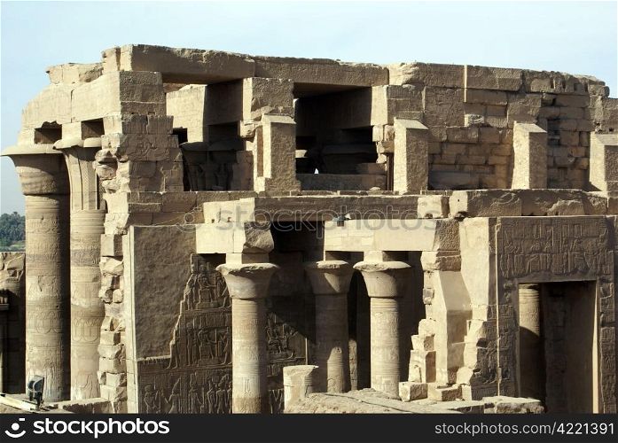 Columns of temple Kom Ombo in Egypt