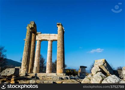 Columns of the temple of Zeus in the ancient Nemea, Greece