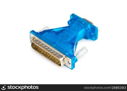 COM-to-LPT adapter isolated on white