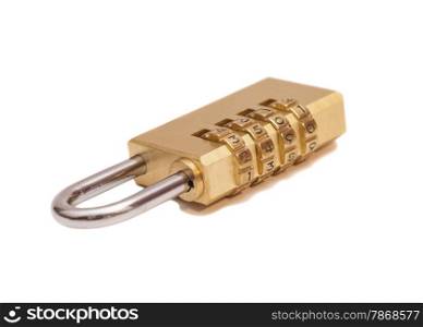 Combination padlock isolated on white background
