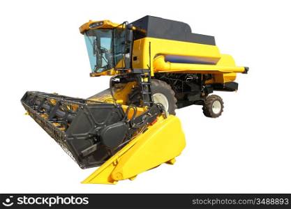 combine harvester on a white background