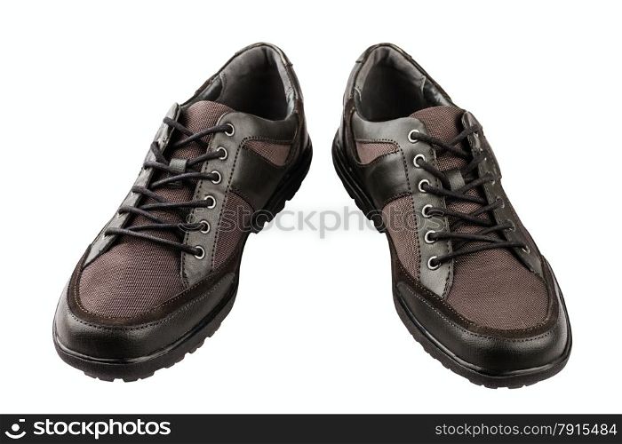 combined man&rsquo;s shoes isolated on white background