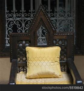 Comfortable armchair in La Sultana Hotel, Marrakesh, Morocco