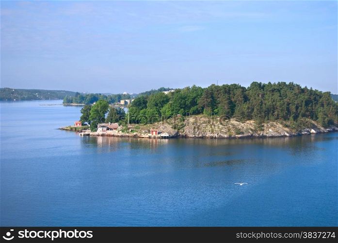 Comfortable cottage on a small rocky island in the Stockholm archipelago, Baltic Sea, Sweden