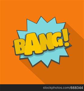 Comic boom bang icon. Flat illustration of comic boom bang vector icon for web. Comic boom bang icon, flat style