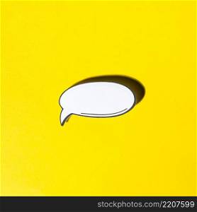 comic empty speech bubble retro pop art style with shadow yellow background