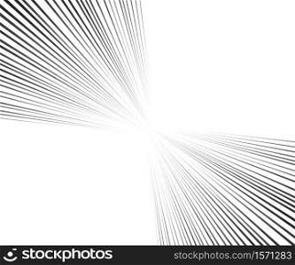 Comic speed lines background Rectangle fight stamp for card Manga or anime, graphic texture, superhero action, explosion background. Black and white vector illustration