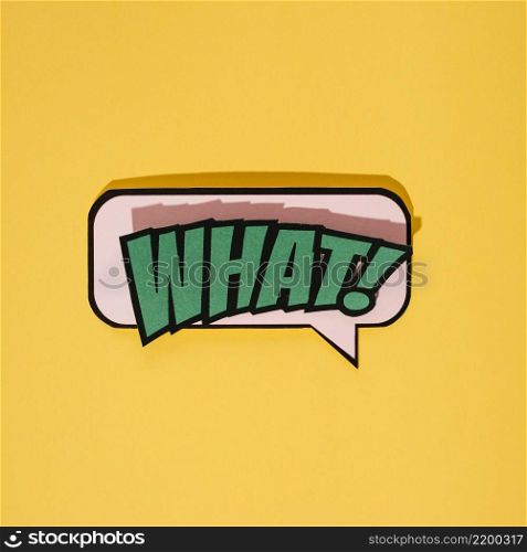 comic style what cartoon expression text yellow background