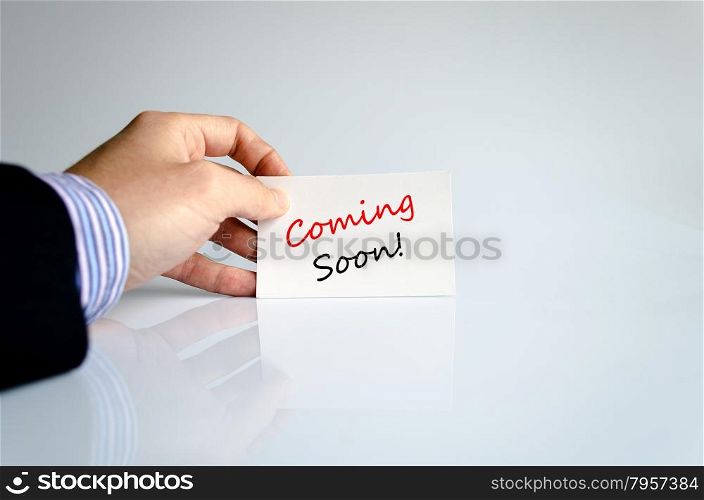 Coming soon text concept isolated over white background