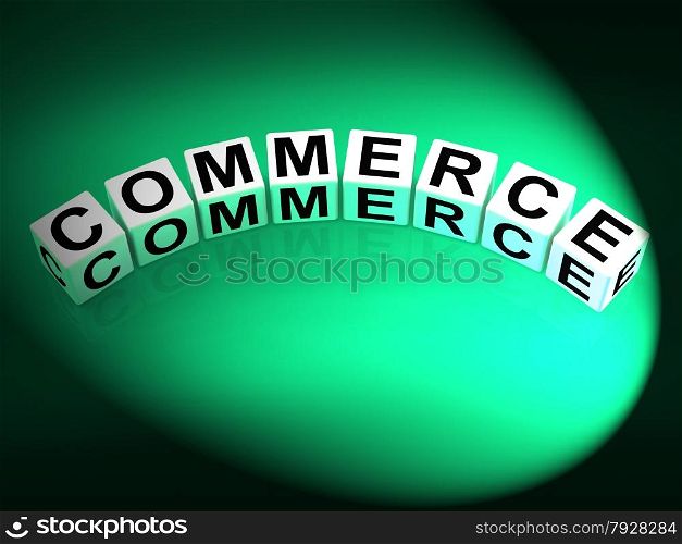 Commerce Dice Representing Commercial Marketing and Financial Trade