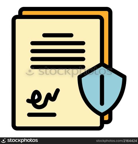 Commerce paper icon. Outline commerce paper vector icon color flat isolated. Commerce paper icon color outline vector