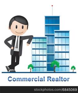 Commercial Realtor Buildings Describing Real Estate 3d Illustration