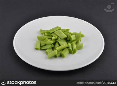 Common beans cut on plate