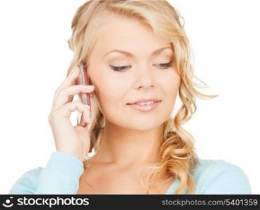 communication and technology concept - businesswoman with cell phone making a call