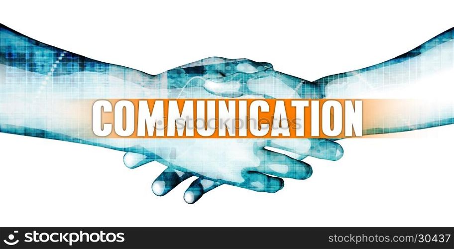 Communication Concept with Businessmen Handshake on White Background. Communication