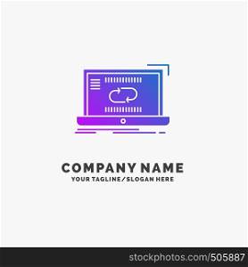 Communication, connection, link, sync, synchronization Purple Business Logo Template. Place for Tagline.. Vector EPS10 Abstract Template background
