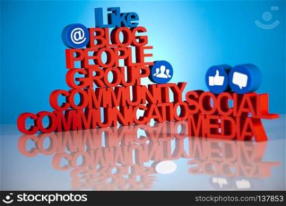 Communication,Internet concept, Social media icons set