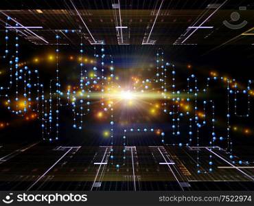 Communication, light and fractal element composition on the subject of digital communication, internet and future technologies