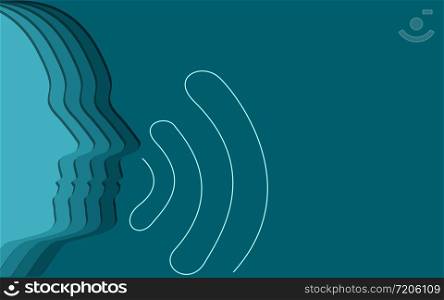 Communication with human head speech, 3D rendering