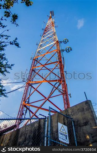 communications tower on the mountain