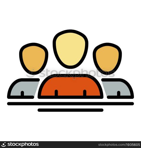 Community of donors icon. Outline community of donors vector icon color flat isolated. Community of donors icon color outline vector
