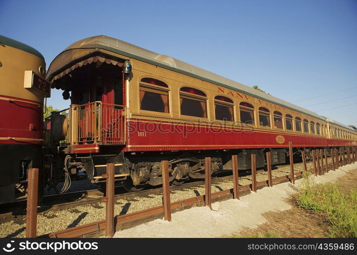 Commuter train on a railroad track